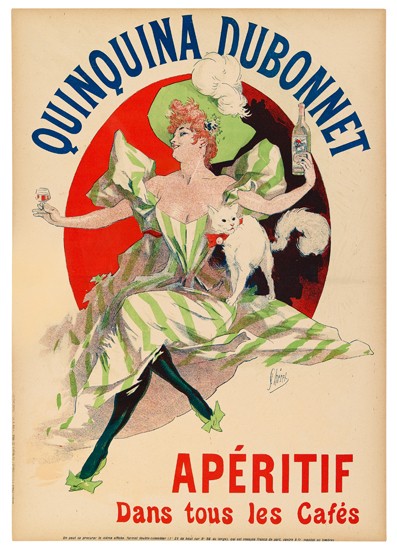 JULES CHÉRET (1836-1932). QUINQUINA DUBONNET. 1895. Courier Français supplement. 21x15 inches. Chaix, Paris.